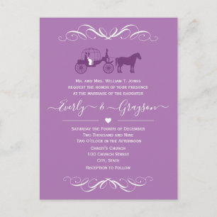 Invitation Carte Postale Fairytale Princess N'importe quelle couleur violet