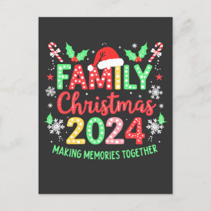 Invitation Carte Postale Famille Noël 2024 Xmas Family Matching