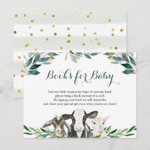Invitation Carte Postale Farm Animal Green Boy Books for Baby