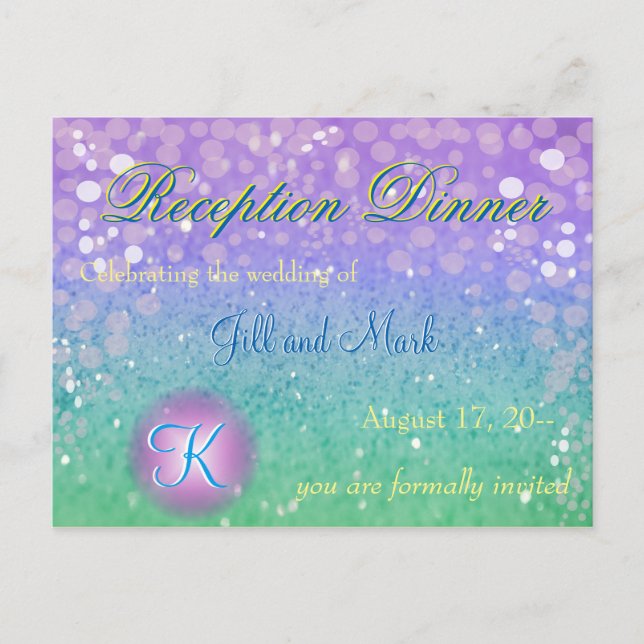 Invitation Carte Postale Faux Purple Parties scintillant Lanterne Confetti  (Devant)