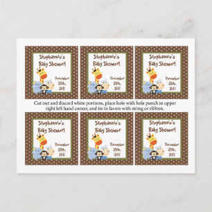 Invitation Carte Postale Favoriser les étiquettes Jouer aux contes de jungl