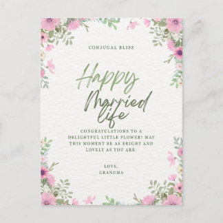Invitation Carte Postale Félicitations de mariage