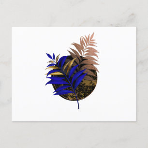 Invitation Carte Postale Ferme bleue sur cercle noir