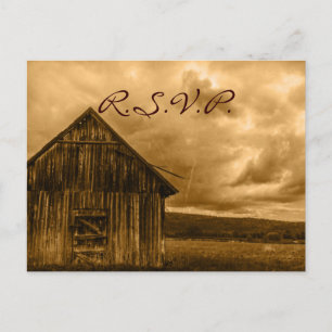 Invitation Carte Postale ferme rustique de l'ouest ferme ancienne grange ma