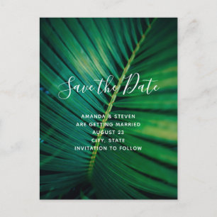 Invitation Carte Postale Fermeture de la jambe verte Palm Frond Photo Enreg