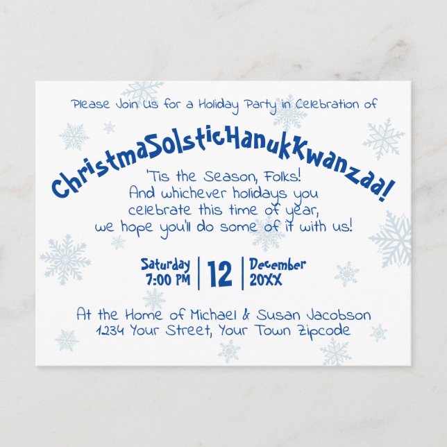 Invitation Carte Postale Festive Quirky Fun Fun All Inclusive Fête (Devant)