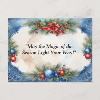 Invitation Carte Postale Festivités bleu éthérée : Personnalisez les célébr