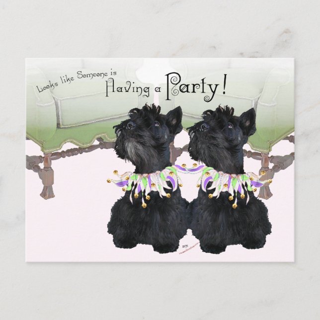 Invitation Carte Postale Fête Animale des Terriers Écossais (Devant)