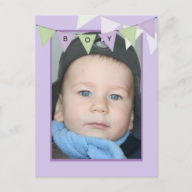 Invitation Carte Postale Fête d'anniversaire abordable pour garçons avec bu (Devant)
