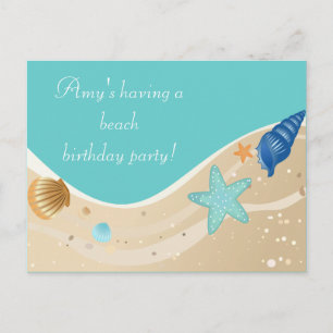 Invitation Carte Postale Fête d'anniversaire de plage