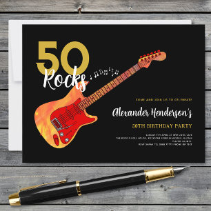 Invitation Carte Postale Fête d'anniversaire des 50 ans du Rock and Roll 50