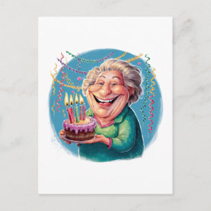 Invitation Carte Postale Fête d'anniversaire humoristique de Nana