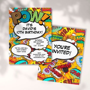 Invitation Carte Postale Fête d'anniversaire moderne et amusante Bande dess
