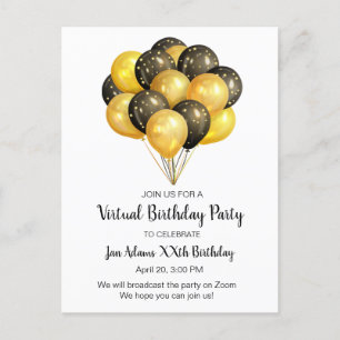 Invitation Carte Postale Fête d'anniversaire virtuelle
