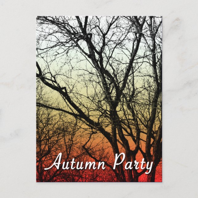 Invitation Carte Postale fête d'automne : arbre fantôme (Devant)