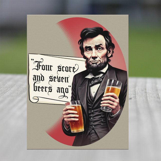 Invitation Carte Postale Fête de barbecue d'Abraham Lincoln en buvant de la (Beer drinkin Lincoln)