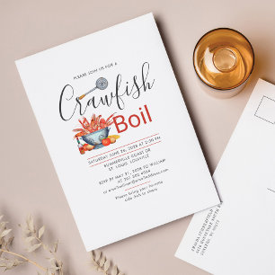 Invitation Carte Postale Fête de famille Bouillabaisse de écrevisses Réunio