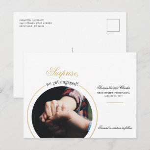 Invitation Carte Postale Fête de fiançailles photo de fiançailles moderne