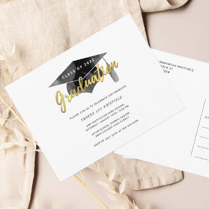 Invitation Carte Postale Fête de fin d'études 2026 Minimaliste Simple Diplô