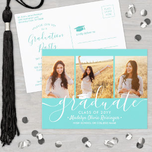 Invitation Carte Postale Fête de fin d'études Moderne Écriture Manuscrite B