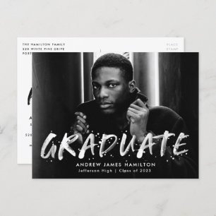 Invitation Carte Postale Fête de graduation de peinture moderne