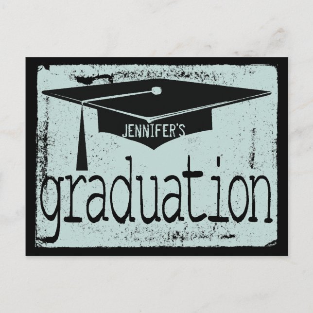Invitation Carte Postale Fête de Graduation Texture Moderne (Devant)