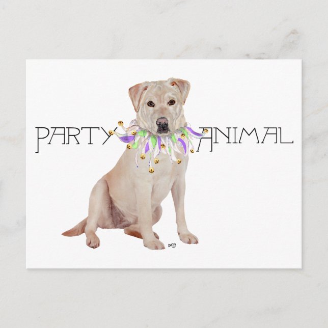 Invitation Carte Postale Fête de Labrador Retriever Jaune (Devant)