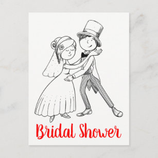 Invitation Carte Postale Fête de l'mariée de dessin humoristique de la mari