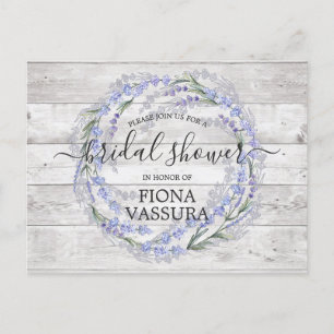 Invitation Carte Postale Fête de mariage champêtre en bois rustique avec fl