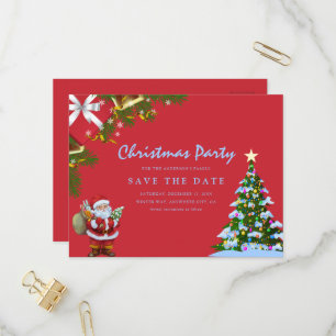 Invitation Carte Postale Fête de Noël Joyeux Noël, Réservez la date