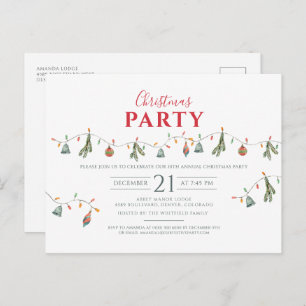 Invitation Carte Postale Fête de Noël Moderne Minimaliste