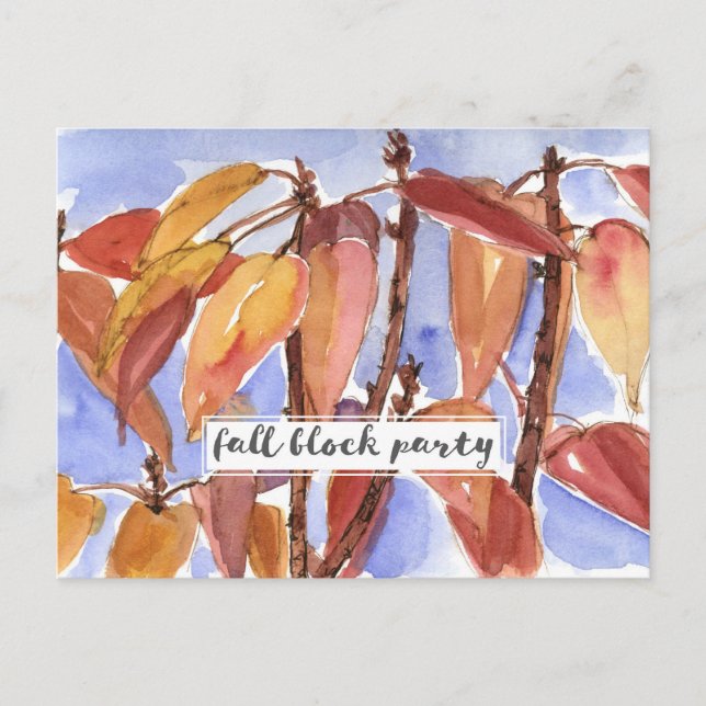 Invitation Carte Postale Fête de quartier de l'automne (Devant)