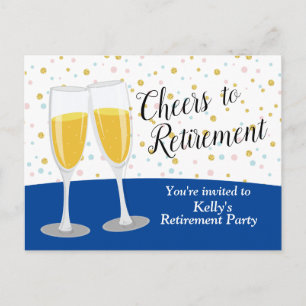 Invitation Carte Postale Fête de retraite au Champagne