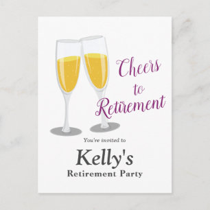 Invitation Carte Postale Fête de retraite au Champagne