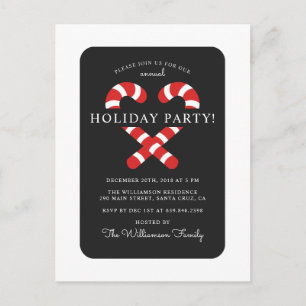 Invitation Carte Postale Fête de vacances mignonne de Noël de sucre de