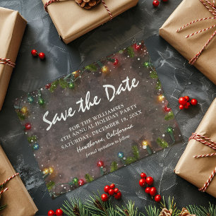 Invitation Carte Postale Fête d'entreprise de Noël, réservez la date