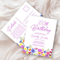 Fête des 100 ans Fleurs sauvages violettes abordab