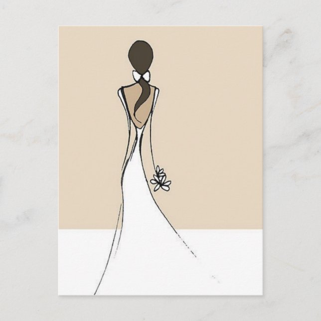 Invitation Carte Postale Fête des mariées (Devant)