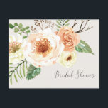 Invitation Carte Postale Fête des mariées de fleurs florales rustiques<br><div class="desc">Restez simple avec cette invitation à la douche à nuptiale fleurie rustique. De l'autre côté se trouve l'information de douche qui peut être customisé. Envoyez-moi un courriel à JMR._Designs@yahoo.com si vous avez besoin d'aide ou si vous avez une demande spéciale.</div>