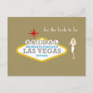 Invitation Carte Postale FÊTE DES MARIÉES EN FABULEUX LAS VEGAS pour la mar