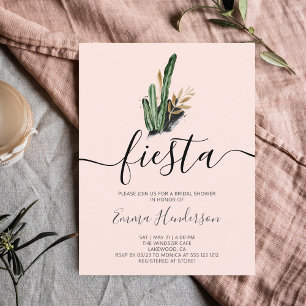 Invitation Carte Postale Fête des mariées Fiesta Cactus