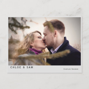 Invitation Carte Postale Fête des mariées photo couple moderne 