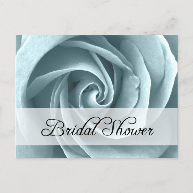 Invitation Carte Postale Fête des mariées : Rose bleu : (Devant)