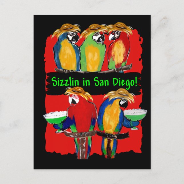 INVITATION CARTE POSTALE FÊTE DES PARROTS (Devant)