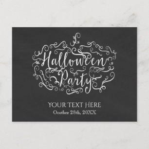 Invitation Carte Postale Fête d'Halloween Citrouille Élégant Tableau