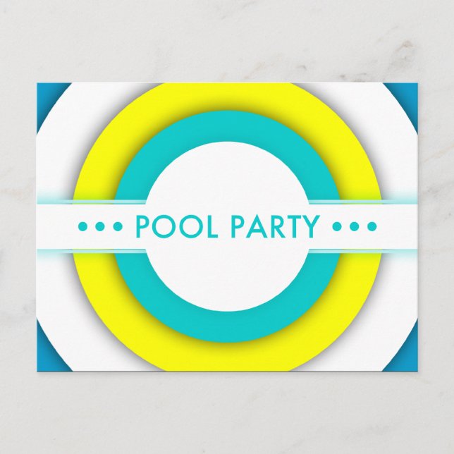 Invitation Carte Postale fête du pool (Devant)