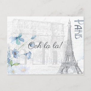 Invitation Carte Postale Fête sur le thème de Paris pour adultes, ajoutez u