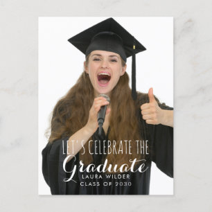 Invitation Carte Postale Fêter la fête de la graduation photo