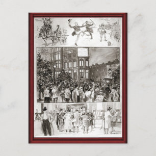 Invitation Carte Postale Fêtes vintages