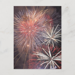 Invitation Carte Postale Feu d'artifice Fête Ciel Nuit Couleurs Lumières Ar
